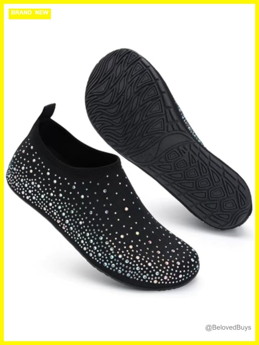Rhinestone Water Shoes Aqua Barefoot Swim Sock Shoes Slip-On